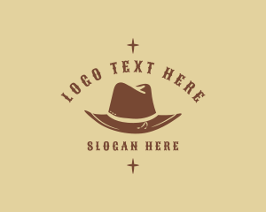Bull Riding - Western Cowboy Hat logo design