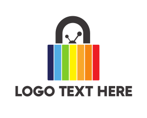 Lock - Colorful TV Padlock logo design