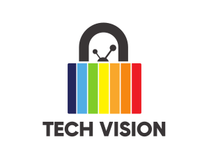 Tv - Colorful TV Padlock logo design