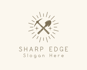 Mining Axe Shovel Tool logo design