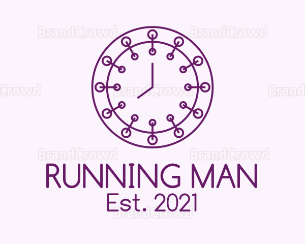 Purple Minimalist Clock Logo