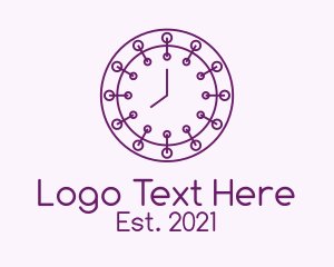 Wristwatch - Purple Minimalist Clock logo design