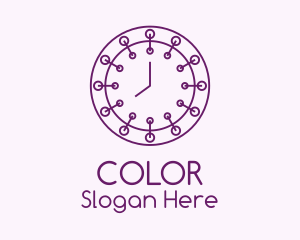 Purple Minimalist Clock  Logo