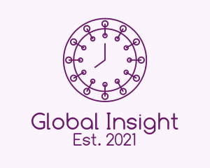 Fashion Accessories - Purple Minimalist Clock logo design