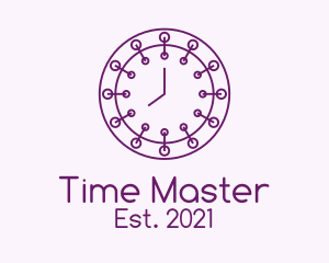 Chronometer - Purple Minimalist Clock logo design