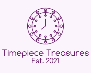 Clock - Purple Minimalist Clock logo design