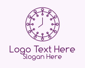 Purple Minimalist Clock  Logo