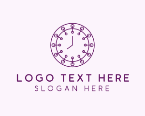 Purple Minimalist Clock  Logo