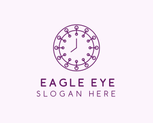 Purple Minimalist Clock  logo design