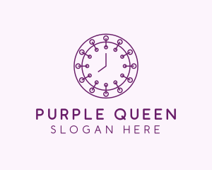 Purple Minimalist Clock  logo design