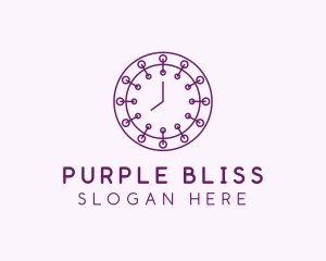 Purple Minimalist Clock  logo design