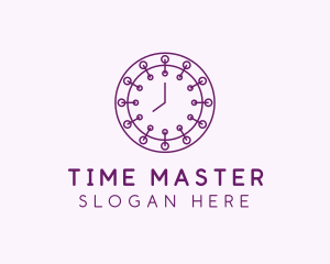 Purple Minimalist Clock  logo design