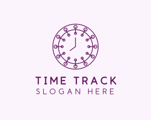 Purple Minimalist Clock  logo design