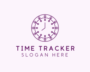 Purple Minimalist Clock  logo design