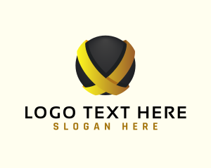 Circumnavigate - Golden Globe Letter X logo design