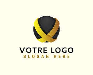 Golden Globe Letter X Logo