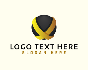 Globe - Golden Globe Letter X logo design