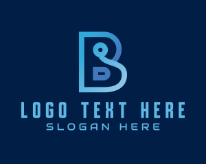 Tech - Blue Tech Letter B logo design