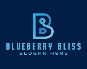 Blue Tech Letter B logo design