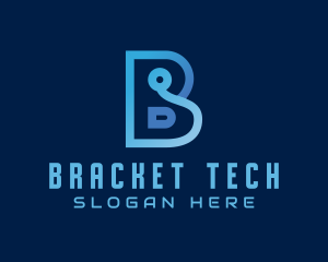 Blue Tech Letter B logo design