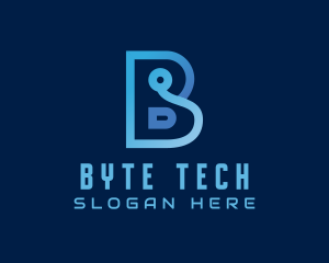 Blue Tech Letter B logo design