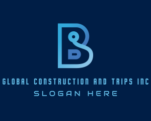 Programming - Blue Tech Letter B logo design