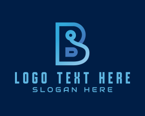 Network - Blue Tech Letter B logo design