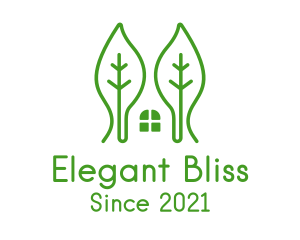 Monoline - Green Leaf House logo design