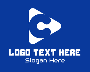 Music Player - Media Player Letter C logo design
