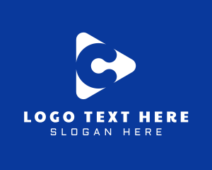 Triangular - Media Player Letter C logo design