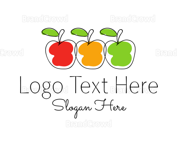 Minimalist Apple Fruit Logo