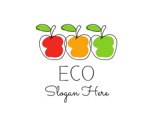 Organic Produce - Minimalist Apple Fruit logo design