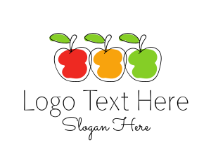 Organic Produce - Minimalist Apple Fruit logo design