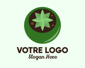 Potted Succulent Cactus  Logo