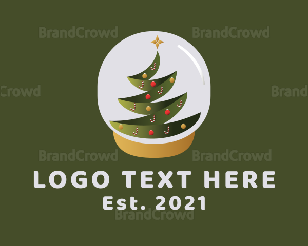 Christmas Tree Snow Globe Logo