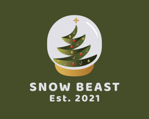 Christmas Tree Snow Globe logo design