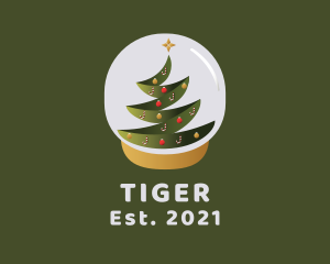 Merrymaking - Christmas Tree Snow Globe logo design