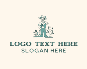 Shovel Plant Gardener logo design