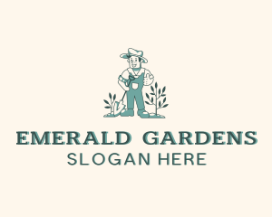 Shovel Plant Gardener logo design