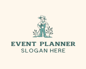 Man - Shovel Plant Gardener logo design