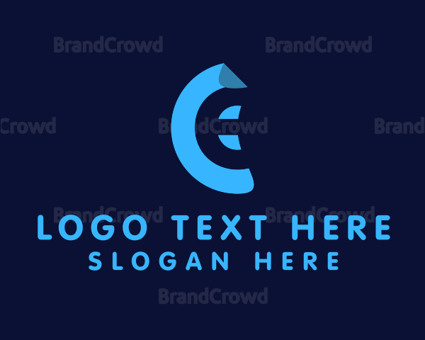 Blue Monogram Letter CE Logo