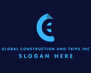 Simplistic - Blue Monogram Letter CE logo design