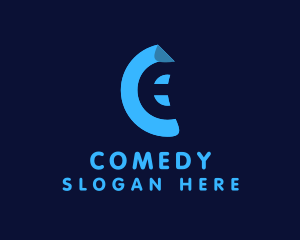 Web Host - Blue Monogram Letter CE logo design