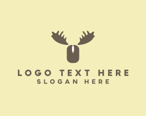 Internet - Moose Antlers Mouse logo design