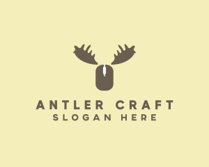 Moose Antlers Mouse logo design