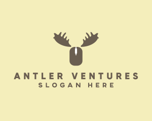 Moose Antlers Mouse logo design