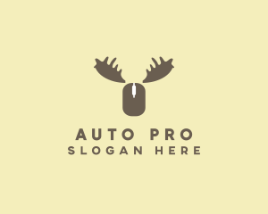 Reindeer - Moose Antlers Mouse logo design