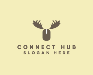 Moose Antlers Mouse logo design