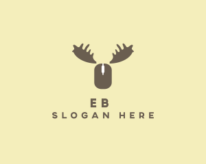 Antler - Moose Antlers Mouse logo design