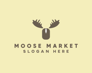 Moose Antlers Mouse logo design